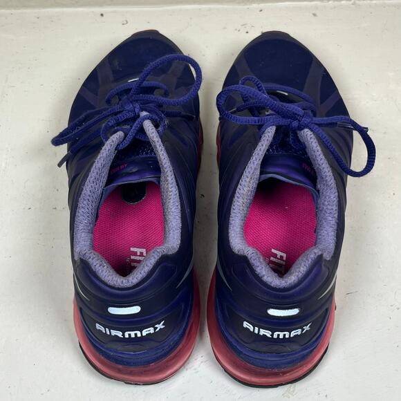 NIKE AIR MAX + 2012 NIGHT BLUE-MET SILVER-FIREBERRY Women’s SZ 10 [487679-400] - Picture 6 of 8